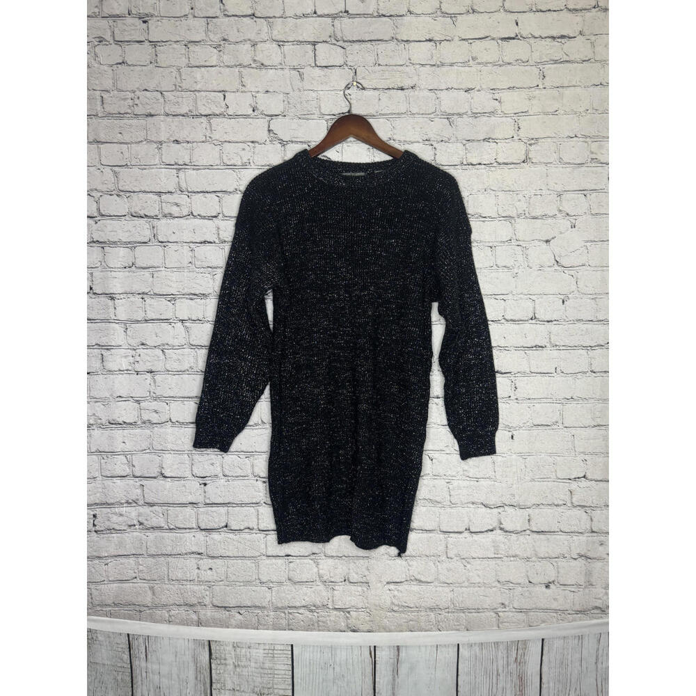 Gitano‎ Plus Size Black Metallic Knit Sweater Dress Size 38